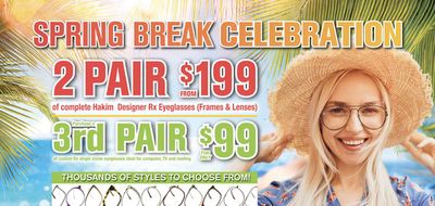 Clothing, Shoes & Accessories offers in Scarborough | SPRING BREAK CELEBRATION in Hakim Optical | 2024-04-12 - 2024-04-26