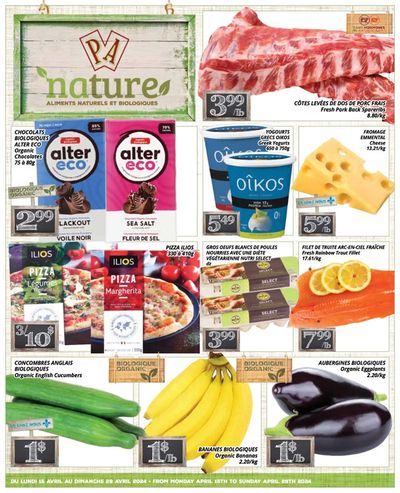 Grocery offers in Outremont | PA Nature ALIMENTS NATURELS ET BIOLOGIQUES in Supermarché PA | 2024-04-16 - 2024-04-30