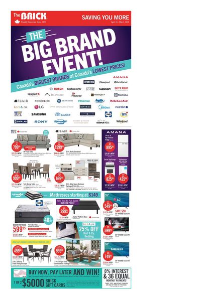 Home & Furniture offers in Richmond Hill | The Big Brand Event in The Brick | 2024-04-16 - 2024-05-01