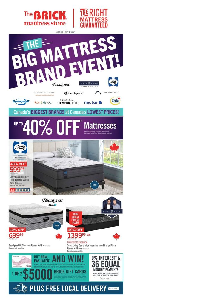 The Brick catalogue in Fort McMurray | Brick Mattress Store | 2024-04-16 - 2024-05-01