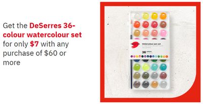 Home & Furniture offers | Get the DeSerres 36-colour watercolour set for only $7 in Deserres | 2024-04-16 - 2024-04-30