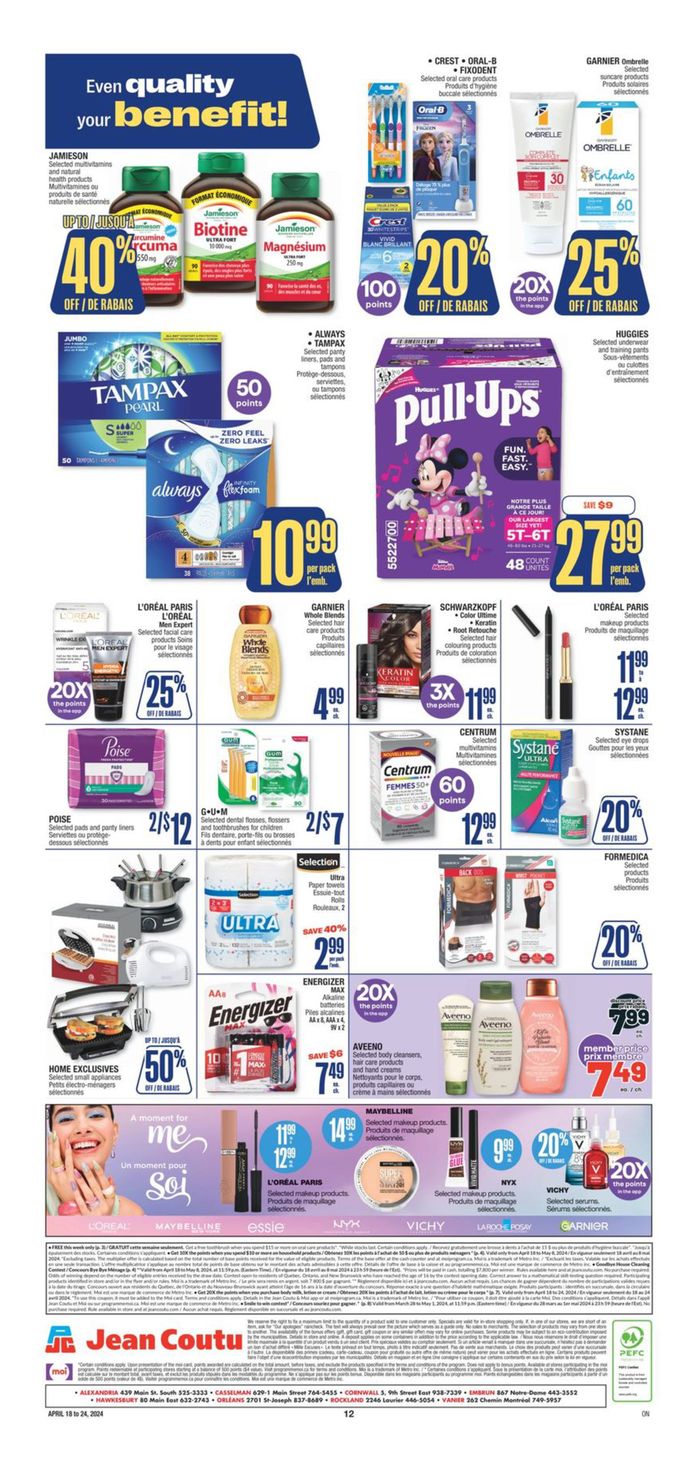 Jean Coutu catalogue in Moncton | Weekly Flyer | 2024-04-18 - 2024-04-24