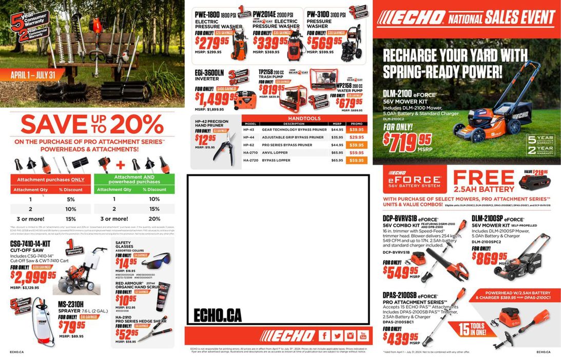 Echo catalogue in Brantford | Save Up To 20% Off | 2024-04-17 - 2024-07-31