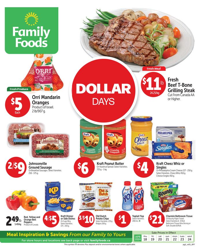 Family Foods catalogue in Winnipeg | Dollar Days | 2024-04-18 - 2024-05-02