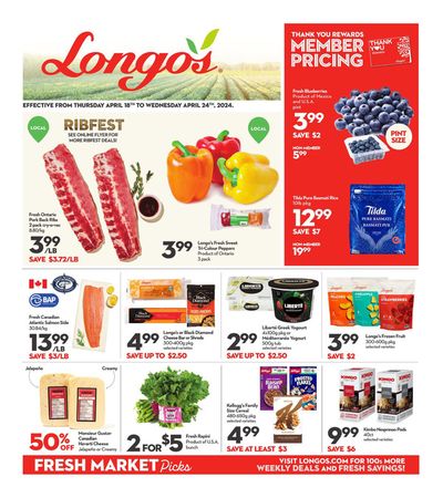 Grocery offers in North York | Fresh Market Picks in Longo's | 2024-04-18 - 2024-04-24