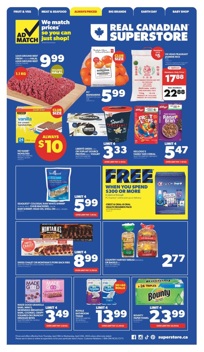 Real Canadian Superstore catalogue in Fort McMurray | Weekly Flyer | 2024-04-18 - 2024-04-24