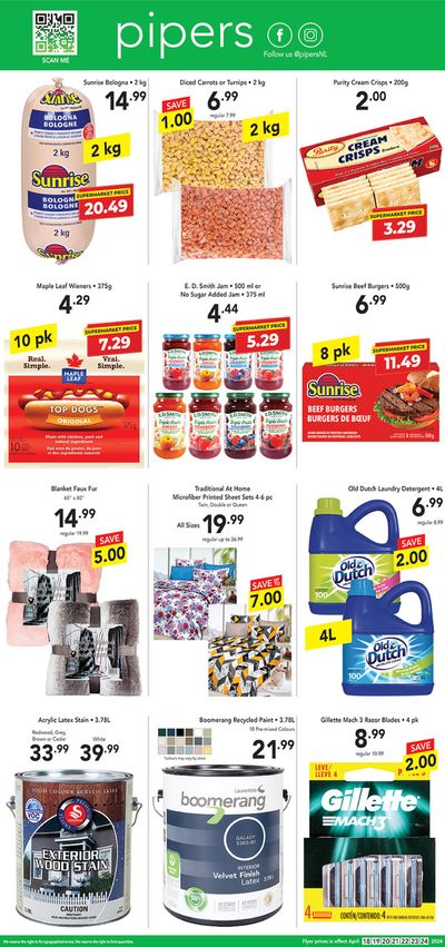 Grocery offers in Petty Harbour-Maddox Cove | Flyer Pipers in Pipers | 2024-04-19 - 2024-05-03