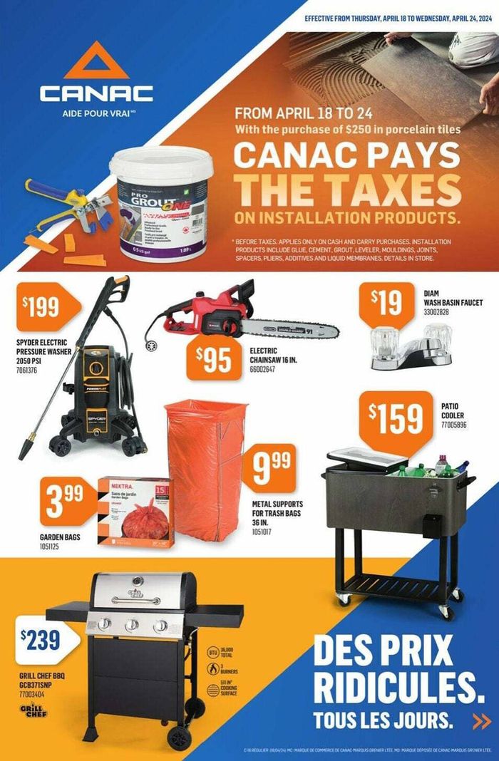Canac catalogue in Quebec | Canac weekly flyer | 2024-04-19 - 2024-04-26