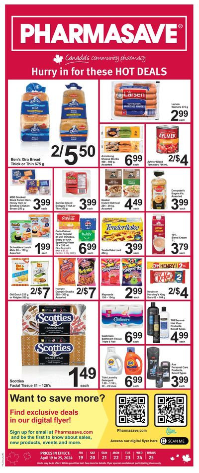 Pharmacy & Beauty offers in Brantford | Hurry in for these HOT DEALS in Pharmasave | 2024-04-19 - 2024-04-25