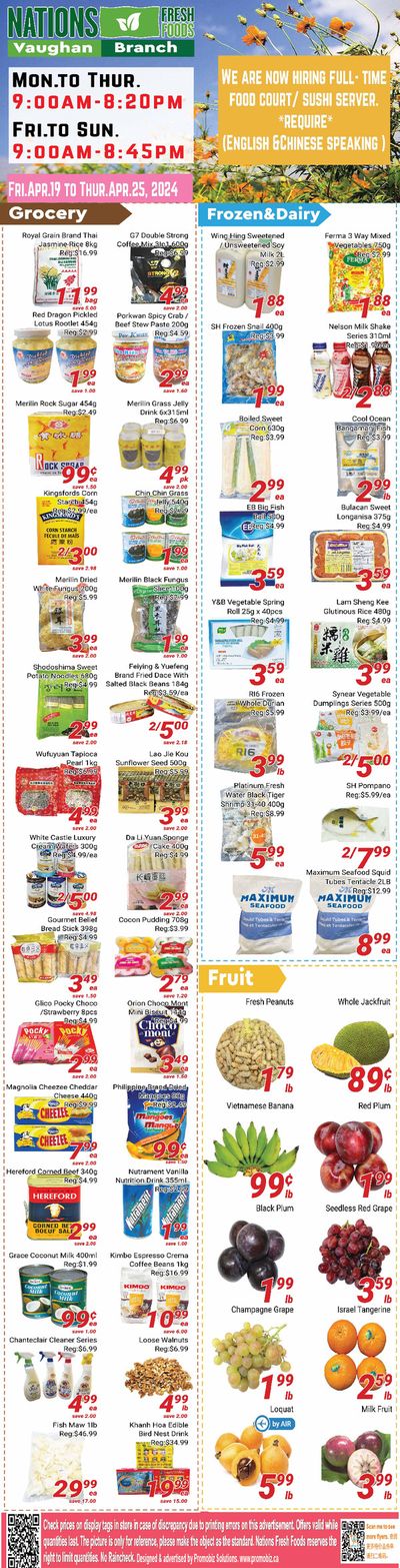 Grocery offers in Hamilton | Grocery Deals in Nations Fresh Foods | 2024-04-19 - 2024-05-03