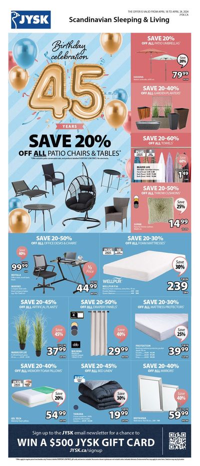 Home & Furniture offers in Hamilton | This week's offer Flyer in JYSK | 2024-04-19 - 2024-05-03