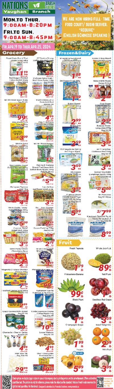 Nations Fresh Foods catalogue in Toronto | Weekly special Nations Fresh Foods | 2024-04-20 - 2024-05-04