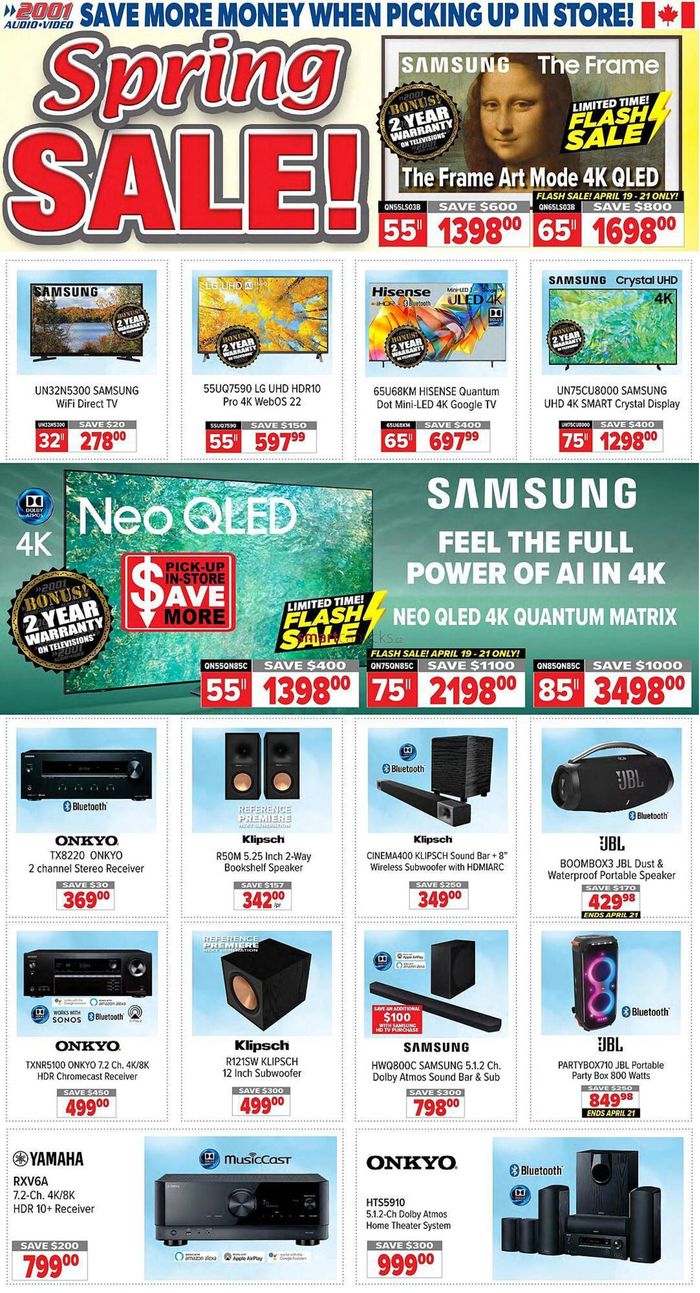 2001 Audio Video catalogue in Oakville | 2001 Audio Video weekly flyer | 2024-04-19 - 2024-04-25