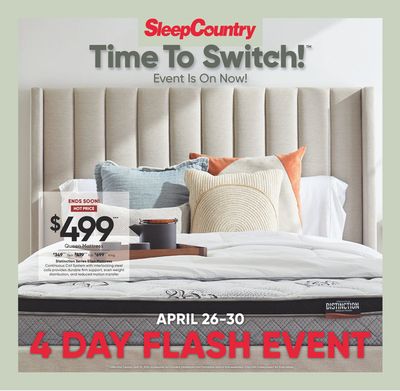 Home & Furniture offers | Time To Switch Event in Sleep Country | 2024-04-22 - 2024-04-30