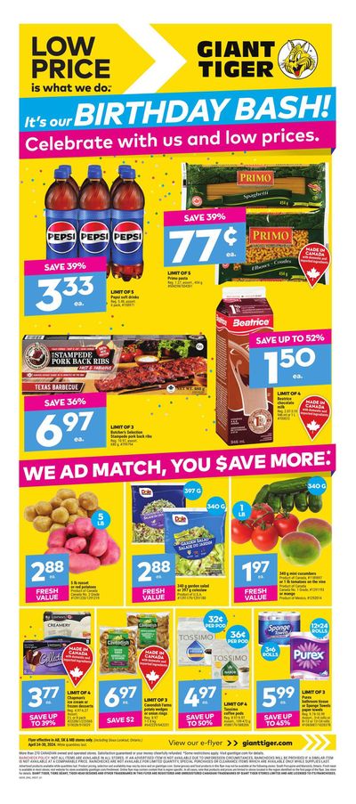 Grocery offers in Winnipeg | Weekly Flyer in Giant Tiger | 2024-04-24 - 2024-04-30