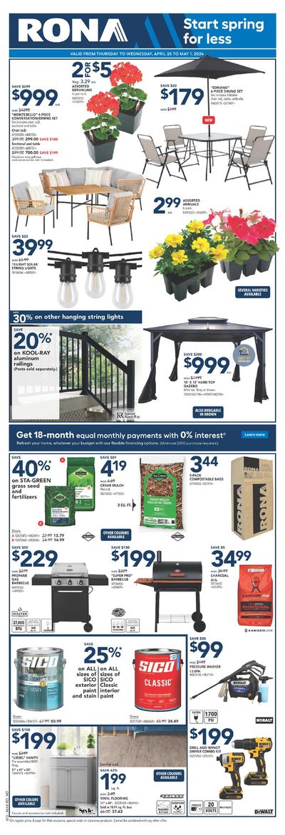 Garden & DIY offers in Dartmouth | RONA Weekly ad in RONA | 2024-04-25 - 2024-05-01