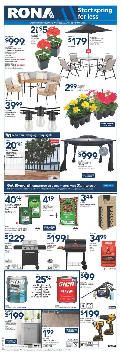 Garden & DIY offers in Sarnia | RONA Weekly ad in RONA | 2024-04-25 - 2024-05-01