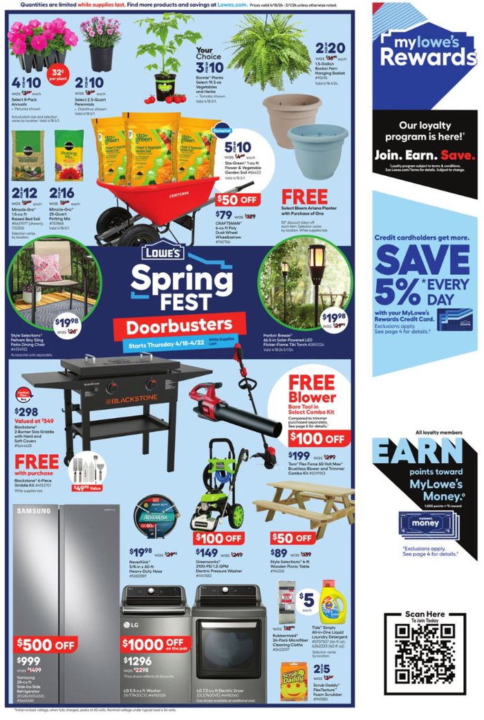 Lowe's catalogue in Gatineau | Spring Fest Doorbusters | 2024-04-25 - 2024-05-01