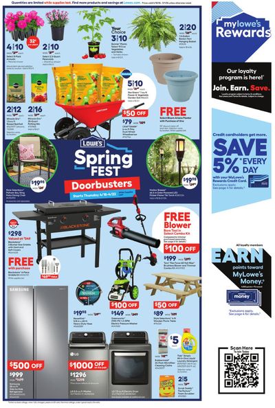 Lowe's catalogue in Sarnia | Spring Fest Doorbusters | 2024-04-25 - 2024-05-01