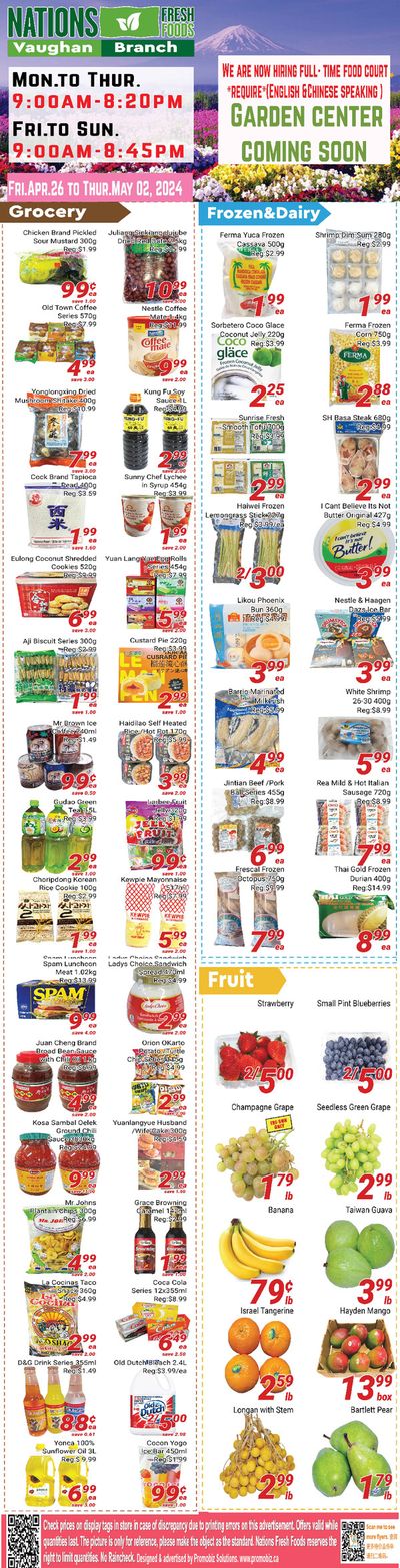 Grocery offers in Hamilton | Nations Fresh Foods Vaughan Branch in Nations Fresh Foods | 2024-04-26 - 2024-05-10
