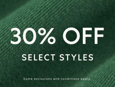 Clothing, Shoes & Accessories offers | 30% Off Sale in Roots Canada | 2024-04-26 - 2024-05-10