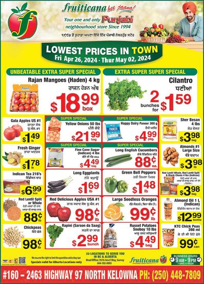 Fruiticana catalogue in Vancouver | Fruiticana Lowest Prices In Town | 2024-04-27 - 2024-05-11