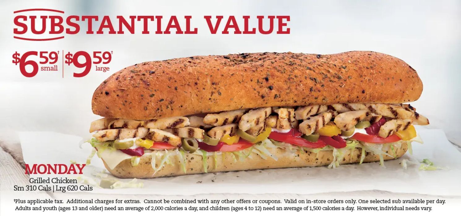 Mr Sub catalogue in Toronto | SUBSTANTIAL VALUE $6.59 SMALL $9.59 LARGE | 2024-04-29 - 2024-05-12