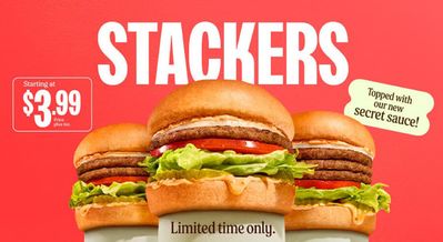 Restaurants offers in Victoria BC | Stackers From $3.99 in A&W | 2024-04-29 - 2024-05-12