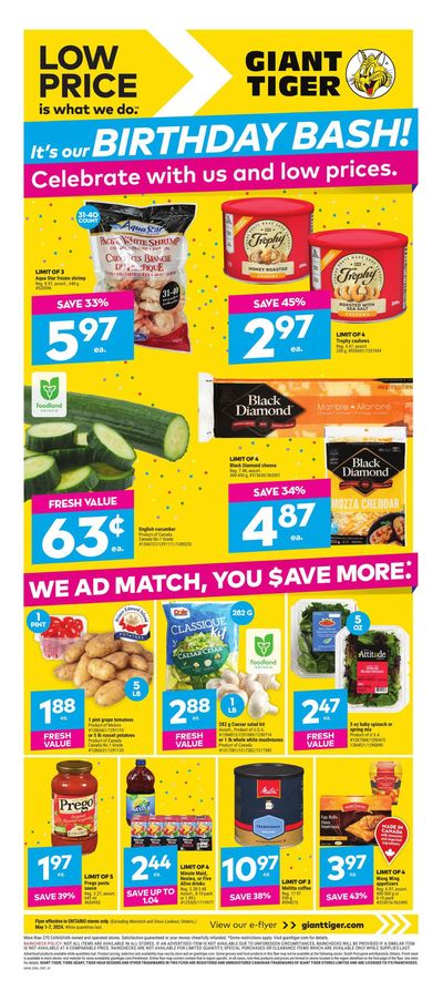 Grocery offers in Deep River | Weekly Flyer in Giant Tiger | 2024-05-01 - 2024-05-07