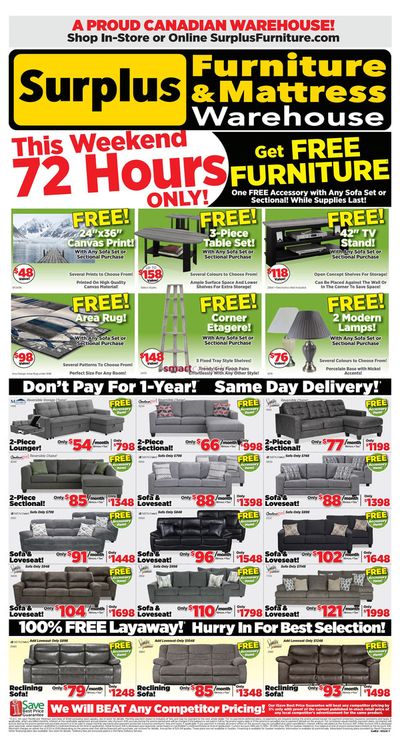 Home & Furniture offers in Calgary | Weekly Specials in Surplus Furniture | 2024-04-30 - 2024-05-05