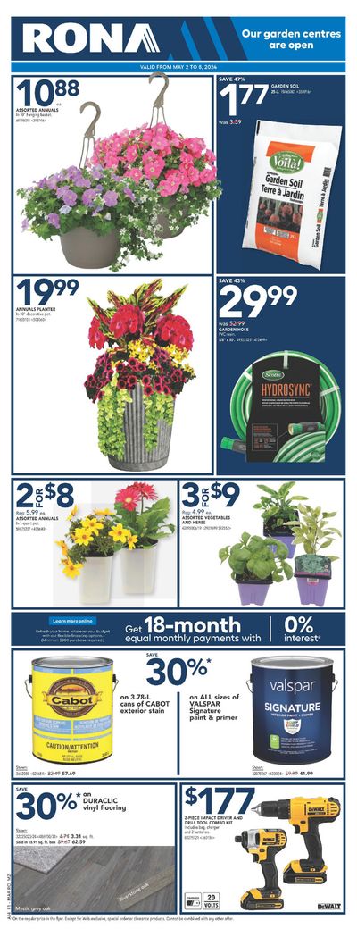 Garden & DIY offers in St-Édouard (NB) | RONA Weekly ad in RONA | 2024-05-02 - 2024-05-08