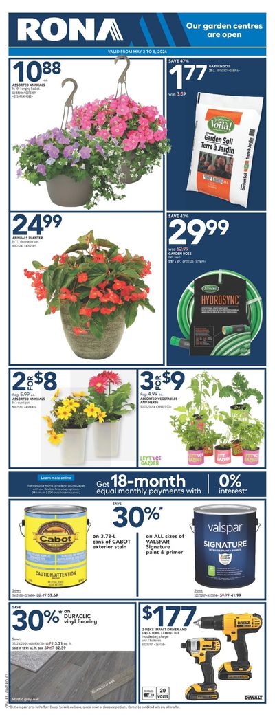 Garden & DIY offers in Niagara Falls | RONA Weekly ad in RONA | 2024-05-02 - 2024-05-08