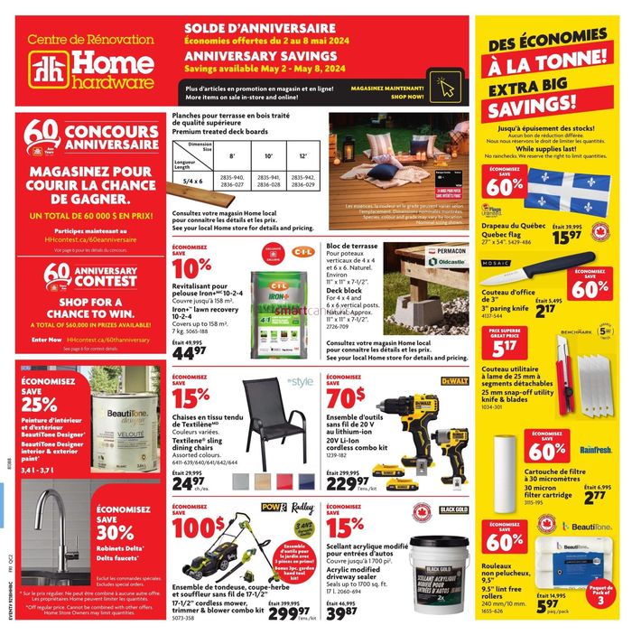 Home Hardware catalogue in Saint-Joseph-de-Beauce | Home Hardware weekly flyer | 2024-05-02 - 2024-05-02