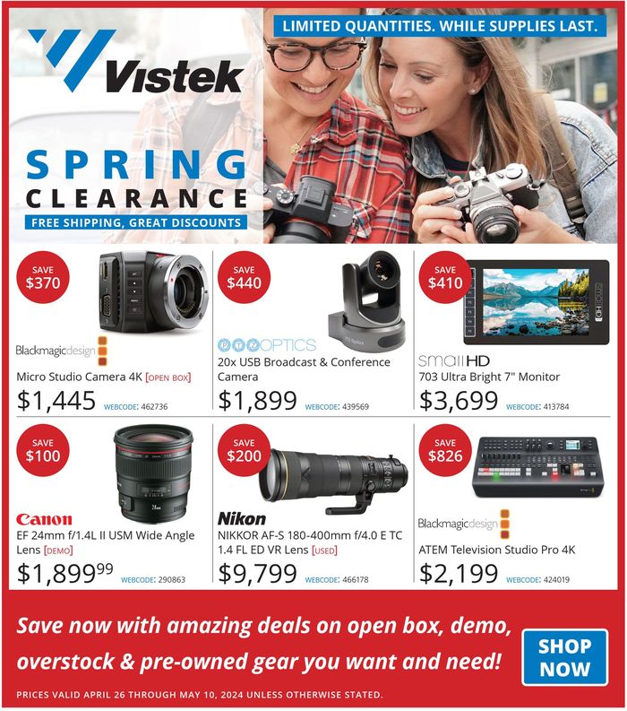 Vistek catalogue in Toronto | Spring Clearance | 2024-05-02 - 2024-05-10