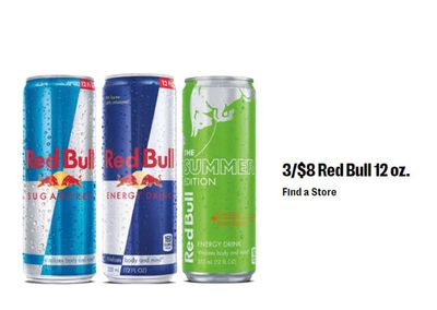 Grocery offers in Mundare | 3/$8 Red Bull 12 oz. in 7 Eleven | 2024-05-02 - 2024-05-16