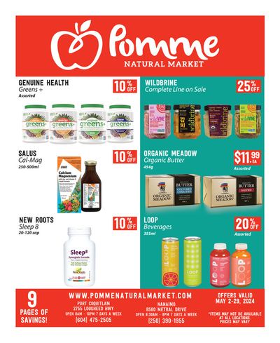 Grocery offers in Coquitlam | Monthly Specials Flyer in Pomme Natural Market | 2024-05-02 - 2024-05-29