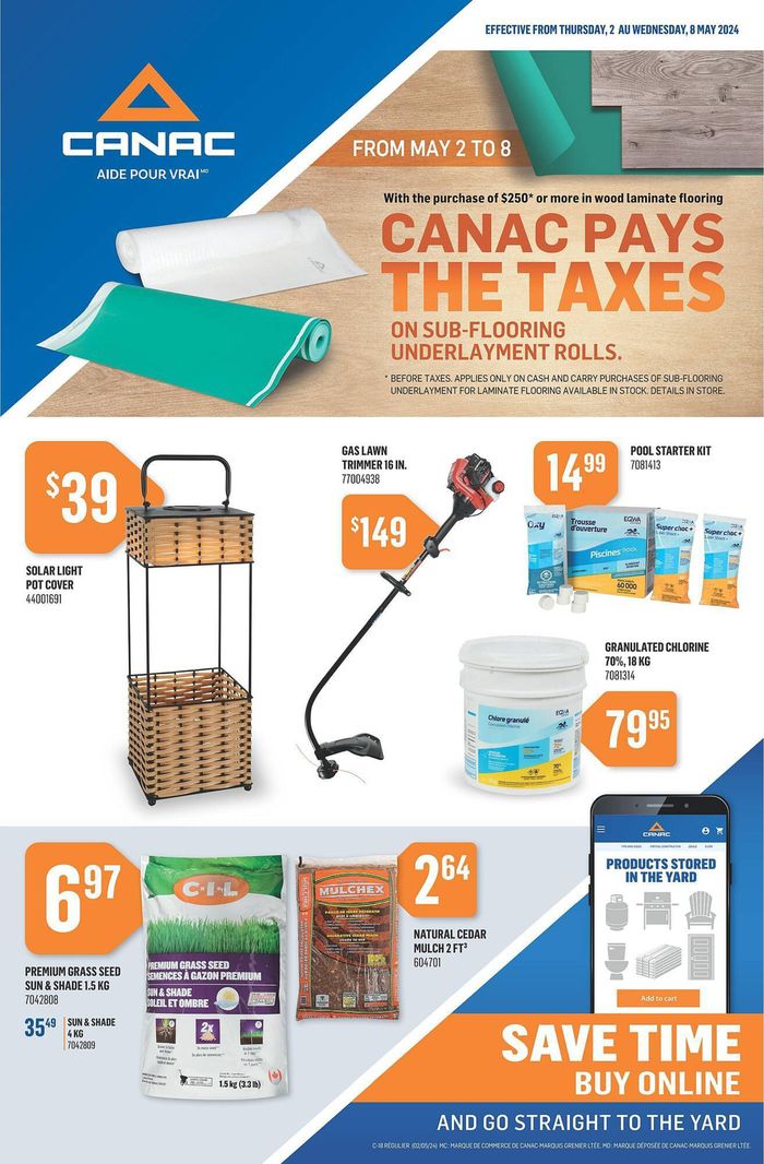 Canac catalogue in Sherbrooke QC | Canac weekly flyer | 2024-05-02 - 2024-05-08