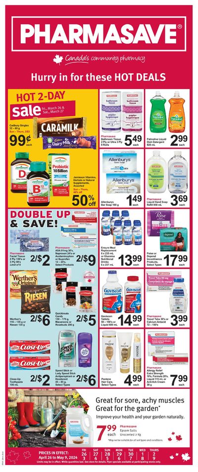 Pharmacy & Beauty offers in Rusagonis-Waasis | Pharmasave weekly flyer in Pharmasave | 2024-04-26 - 2024-05-09