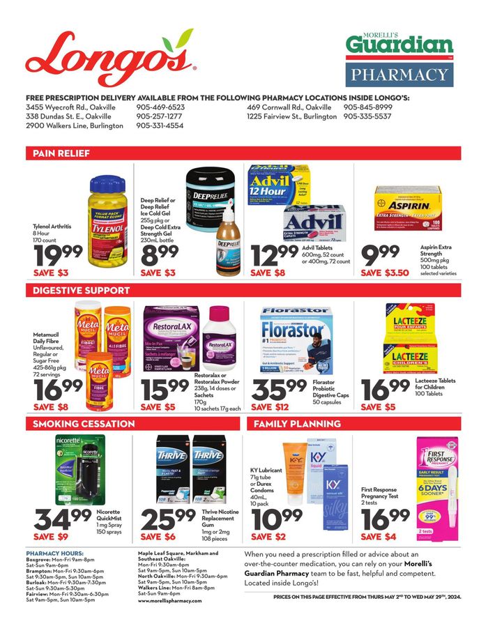 Longo's catalogue in Mississauga | Pharmacy Flyer | 2024-05-02 - 2024-05-29
