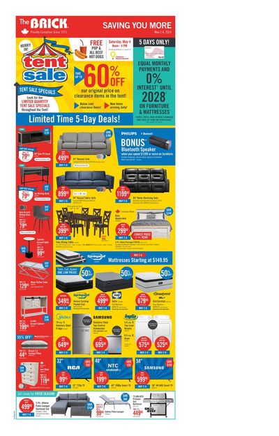 Home & Furniture offers in Dollard-des-Ormeaux | Weekly Flyer in The Brick | 2024-05-02 - 2024-05-16