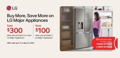 Home & Furniture offers in St. Thomas | Buy More, Save More on LG Major Appliances in Goemans Appliances | 2024-05-07 - 2024-05-22