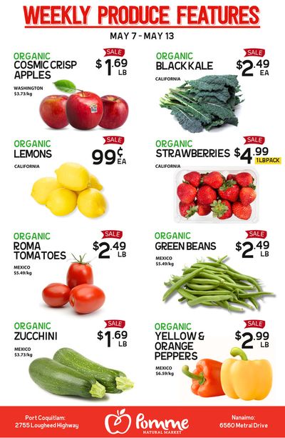 Grocery offers in Coquitlam | Weekly Produce Features in Pomme Natural Market | 2024-05-07 - 2024-05-13