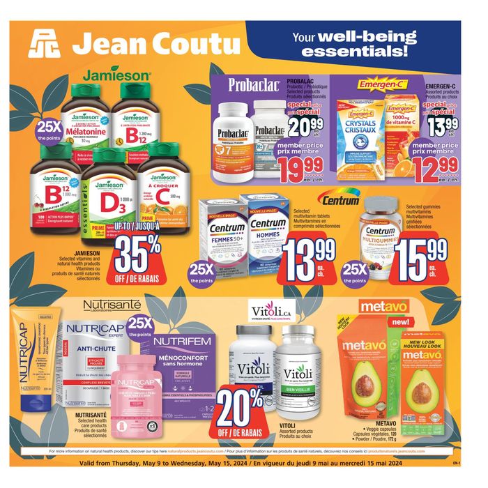Jean Coutu catalogue in Saint-Joseph-de-Beauce | Special Insert | 2024-05-09 - 2024-05-15