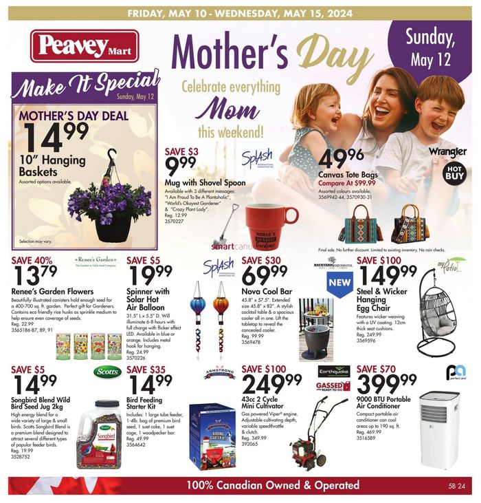 Peavey Mart catalogue in Saskatoon | Mother's Day Sale | 2024-05-10 - 2024-05-15