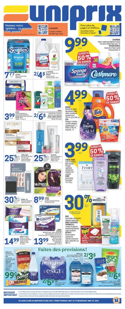 Pharmacy & Beauty offers in Sherbrooke QC | Uniprix Weekly ad in Uniprix | 2024-05-16 - 2024-05-22