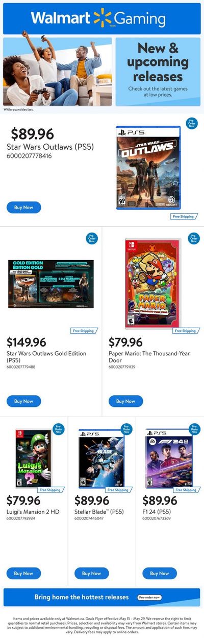 Walmart catalogue in Clarence-Rockland ON | Walmart Gaming | 2024-05-15 - 2024-05-29