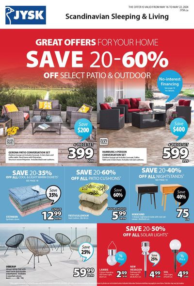 Home & Furniture offers in Trois-Rivières | Save 20-60% in JYSK | 2024-05-17 - 2024-05-31