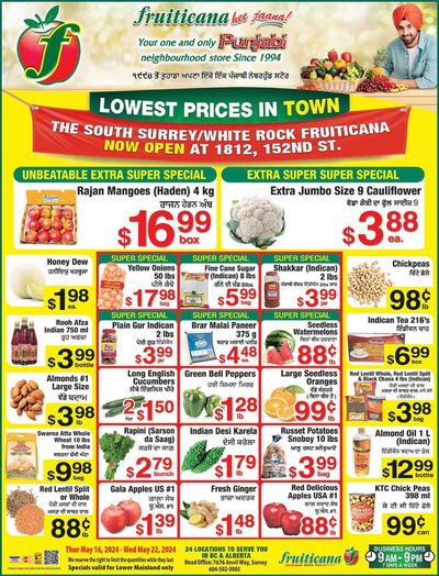 Grocery offers in Abbotsford | Lowest Prices In Town in Fruiticana | 2024-05-17 - 2024-05-31