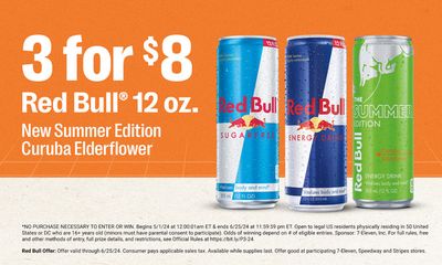 Grocery offers in La Broquerie | 3 For $8 Red Bull in 7 Eleven | 2024-05-17 - 2024-06-25