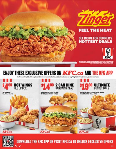 Restaurants offers in Edmonton | Zinger Feel The Heat in KFC | 2024-05-24 - 2024-08-05